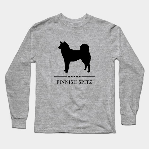 Finnish Spitz Black Silhouette Long Sleeve T-Shirt by millersye